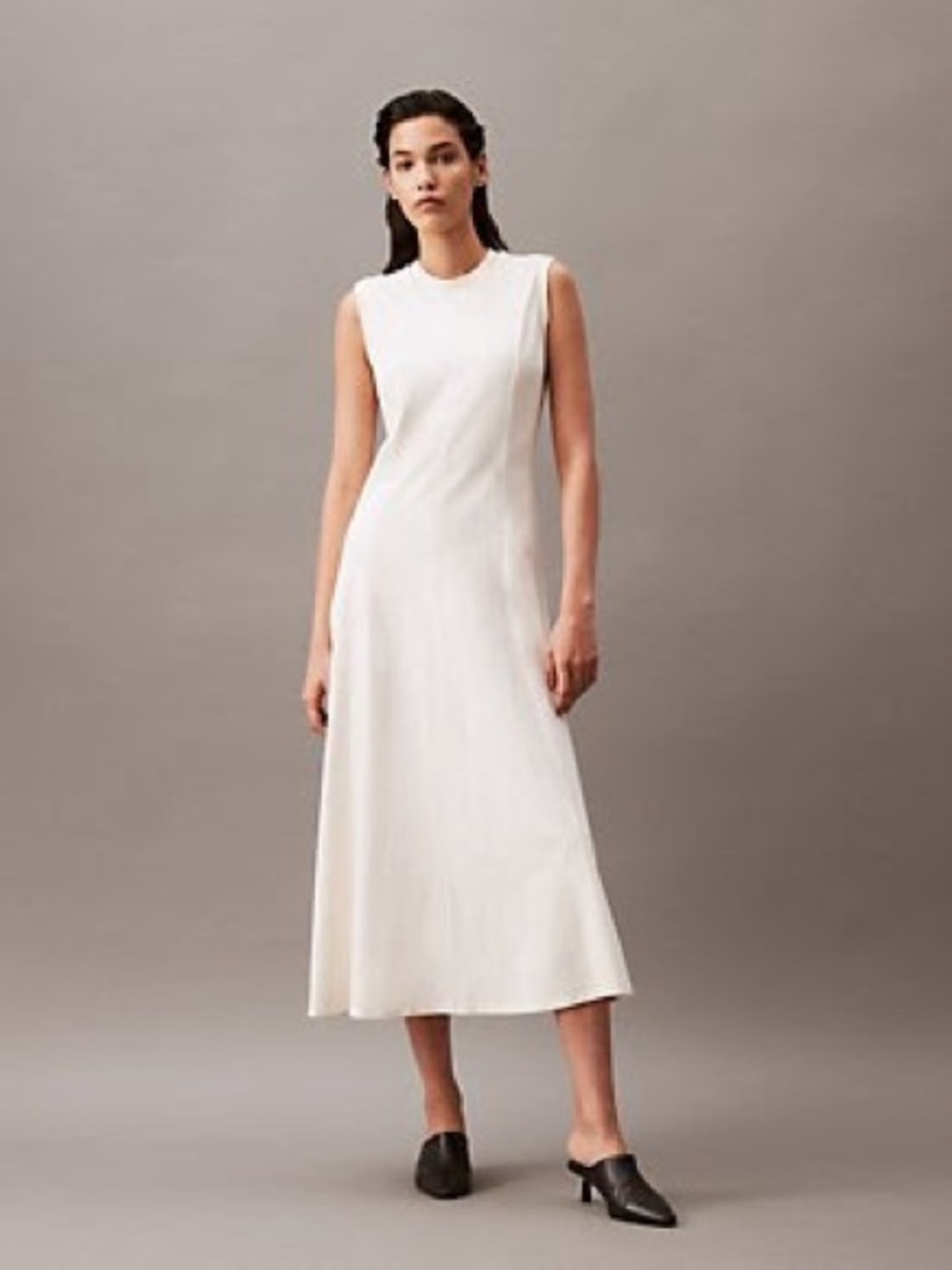 Calvin Klein Cream Sleeveless Maxi Dress